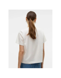 T-shirt cœur brodé solvei blanc bleu femme - Vero Moda