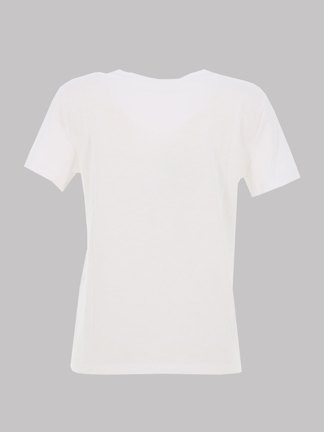 T-shirt col v coeur brodé ketty blanc kaki femme - Only