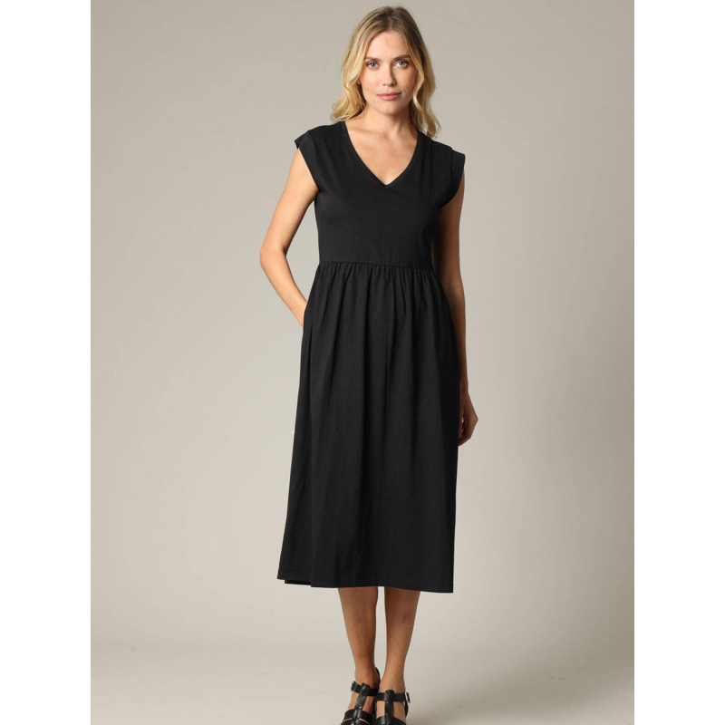 Robe mi-longue ayna noir femme - Deeluxe