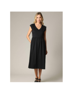 Robe mi-longue ayna noir femme - Deeluxe