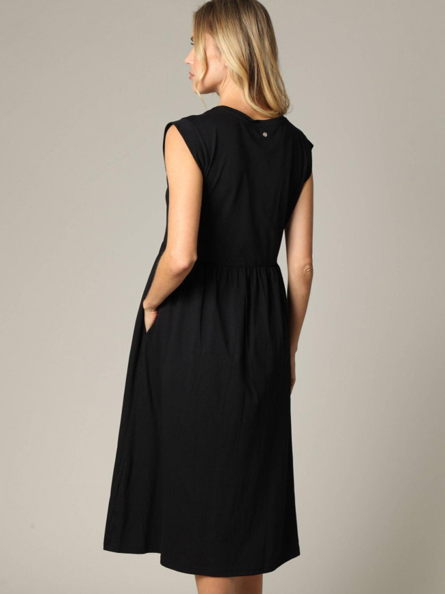 Robe mi-longue ayna noir femme - Deeluxe
