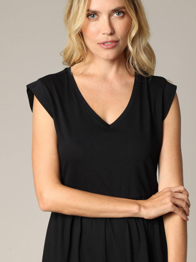 Robe mi-longue ayna noir femme - Deeluxe