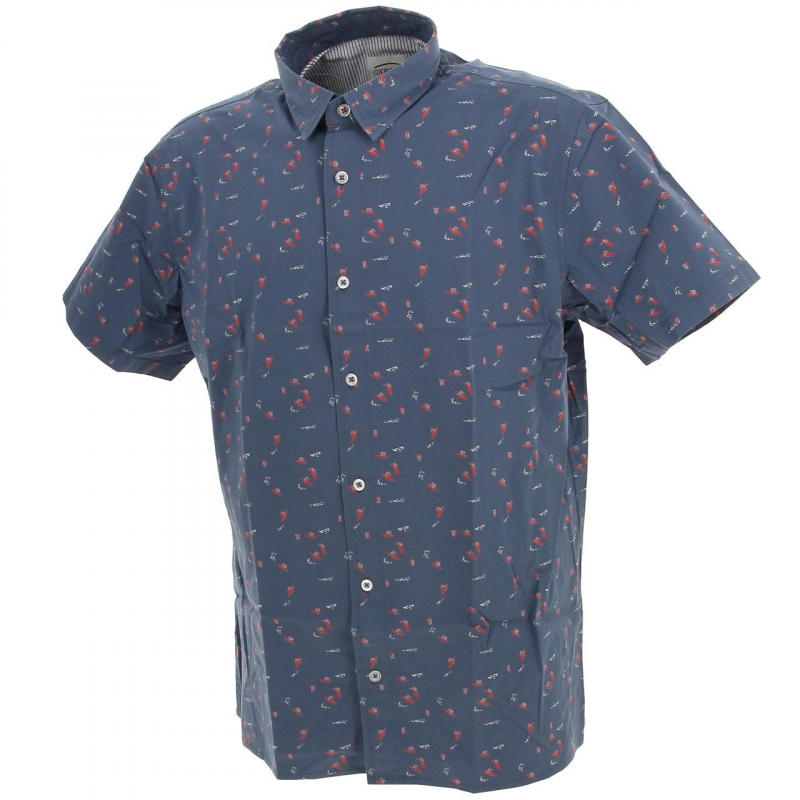 Chemise manches courtes mascara bleu homme - Oxbow