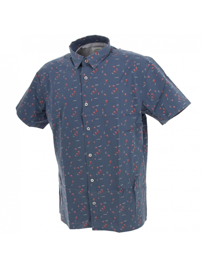 Chemise manches courtes mascara bleu homme - Oxbow