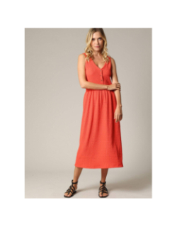Robe midi aria rouge femme - Deeluxe