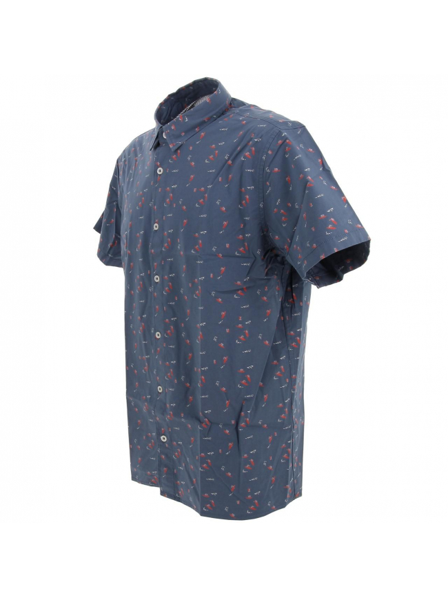 Chemise manches courtes mascara bleu homme - Oxbow