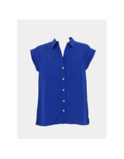 Chemisier manches courte uni bleu femme - Salsa