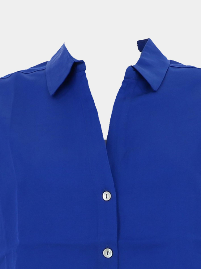 Chemisier manches courte uni bleu femme - Salsa