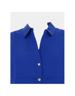 Chemisier manches courte uni bleu femme - Salsa