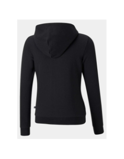 Sweat à capuche zippé logo argenté brillant noir fille - Puma