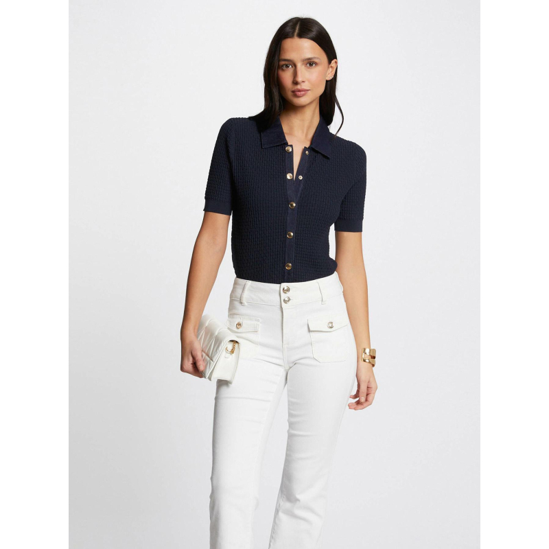 Blouse à manche courtes mbianca bleu marine femme - Morgan