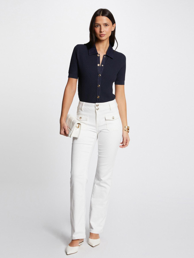 Blouse à manche courtes mbianca bleu marine femme - Morgan