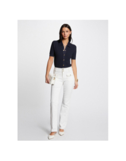 Blouse à manche courtes mbianca bleu marine femme - Morgan