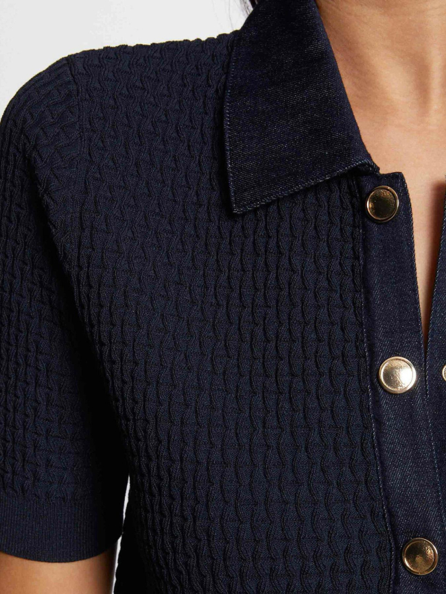 Blouse à manche courtes mbianca bleu marine femme - Morgan