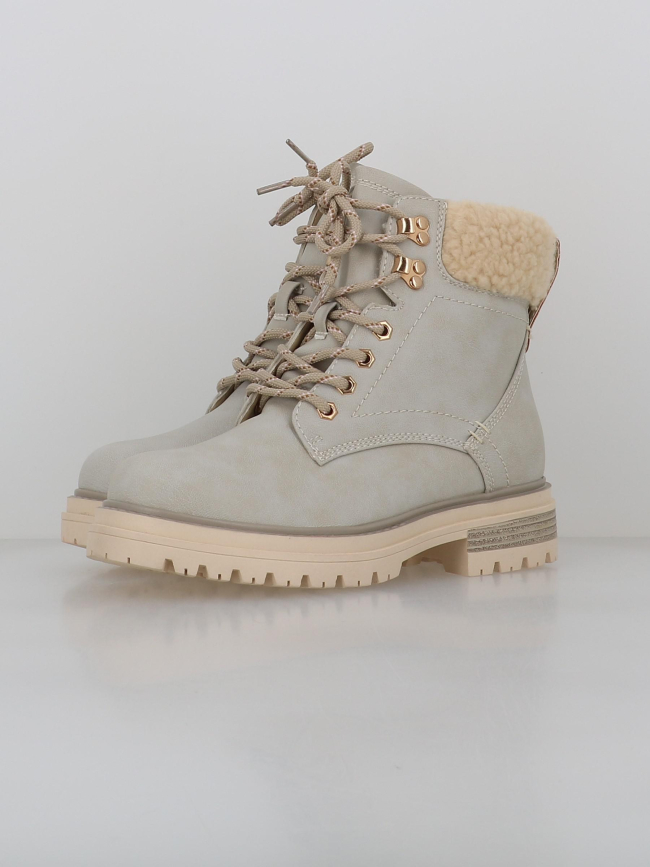 Boots abela beige femme - Kimberfeel