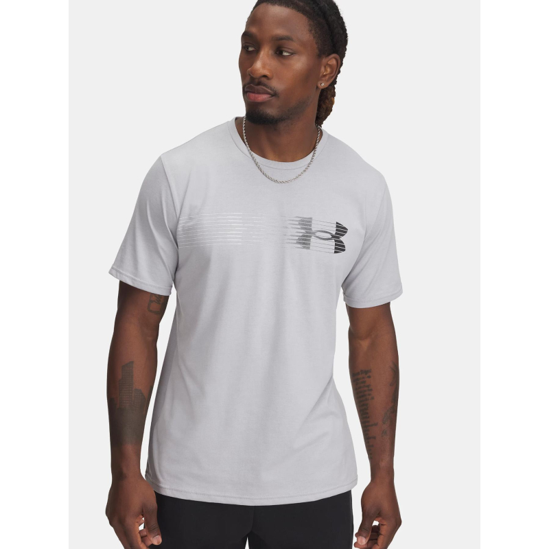 T-shirt à manches courtes ua fly in logo gris homme - Under Armour