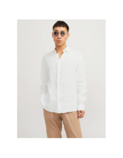 Chemise en lin jprcclawrence blanc homme - Jack & Jones