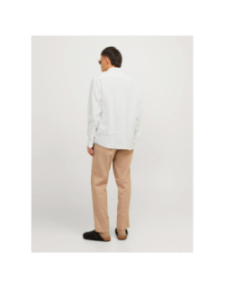 Chemise en lin jprcclawrence blanc homme - Jack & Jones