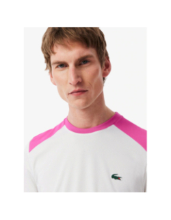 T-shirt tennis color-block large imprimé blanc homme - Lacoste