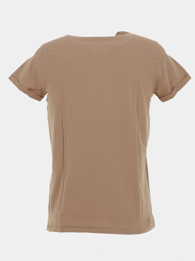 T-shirt à manches courtes stamp marron homme - Deeluxe