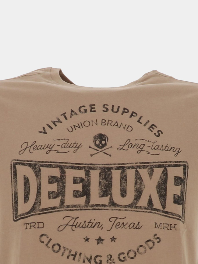 T-shirt à manches courtes stamp marron homme - Deeluxe