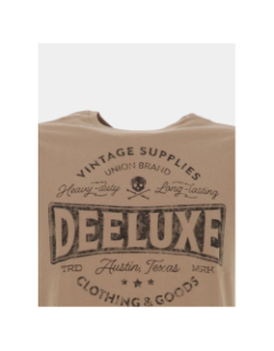 T-shirt à manches courtes stamp marron homme - Deeluxe