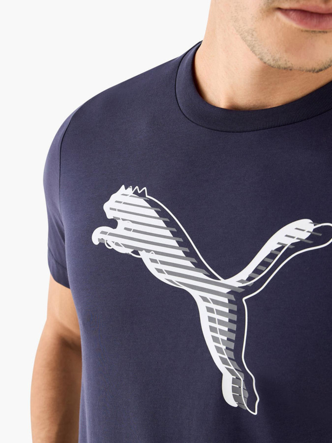 T-shirt graphics cat logo bleu marine homme - Puma