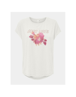 T-shirt onpaub splash life blanc femme - Only Play