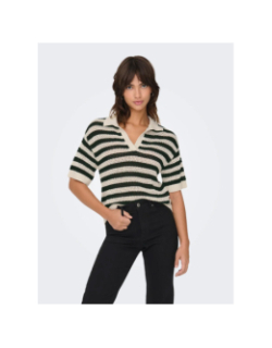 Pull col v manches courtes ajouré tikka noir femme - Jdy