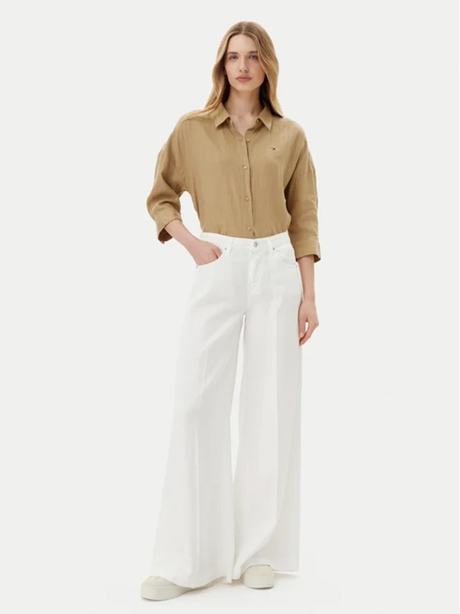 Chemise loose en lin beige femme - Tommy Hilfiger