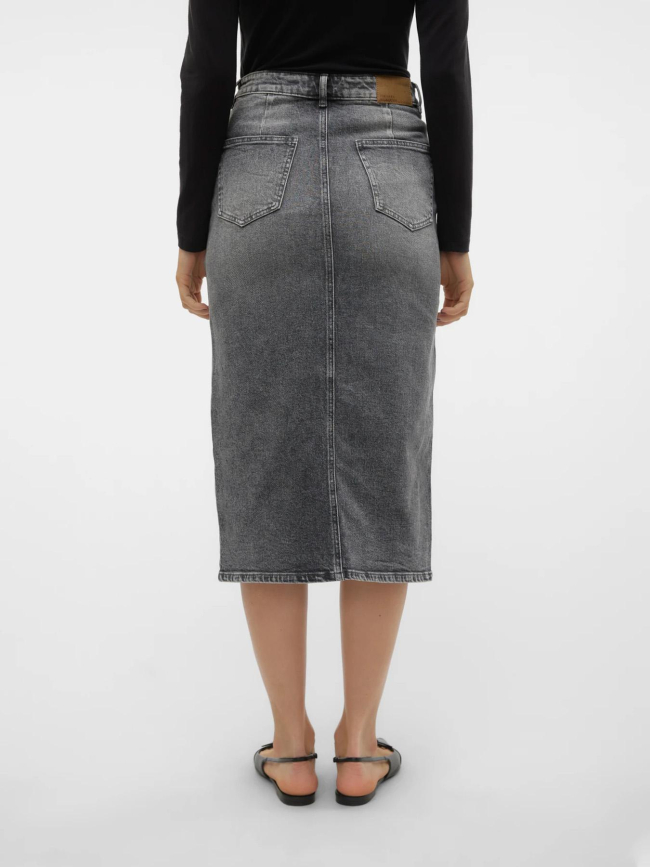 Jupe en jean fendue veri gris femme - Vero Moda