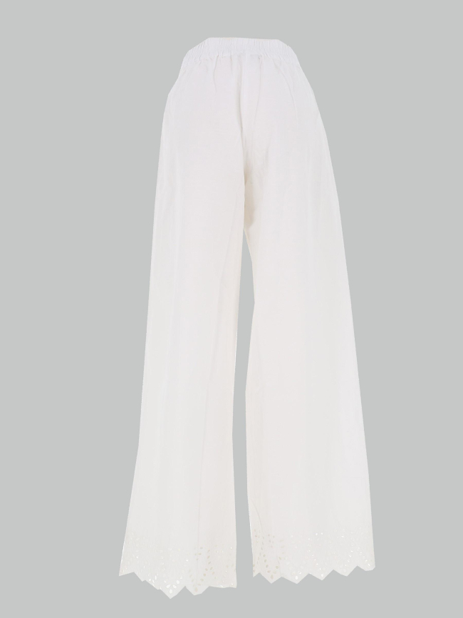 Pantalon bas ajouré paula tulum blanc femme - Only