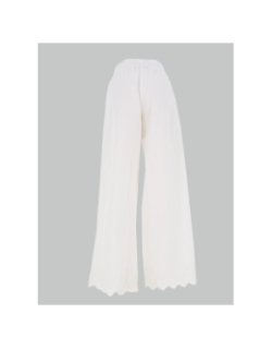 Pantalon bas ajouré paula tulum blanc femme - Only