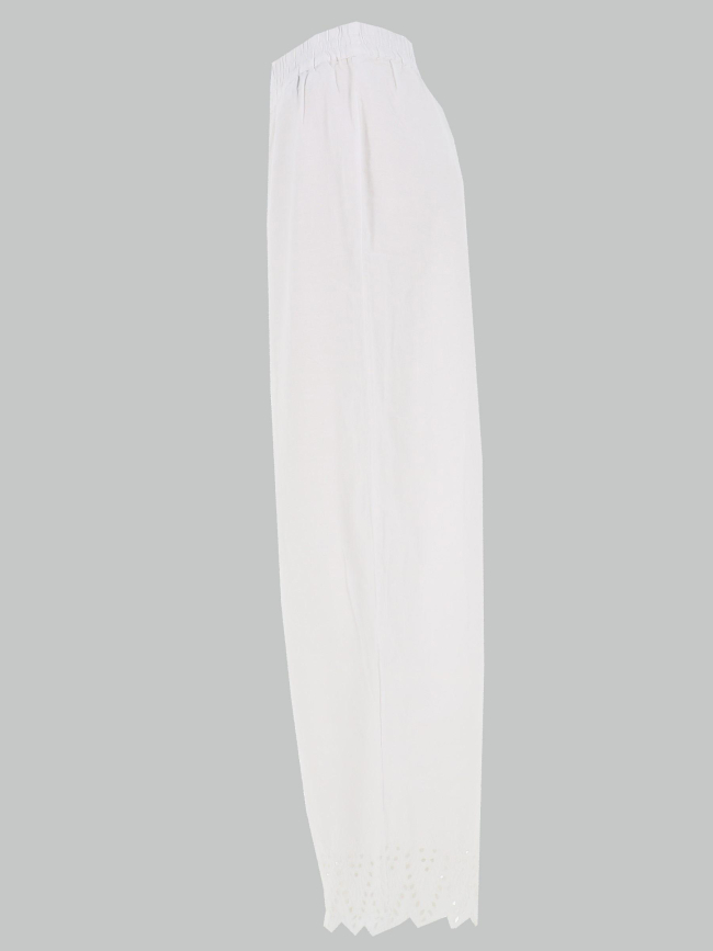 Pantalon bas ajouré paula tulum blanc femme - Only
