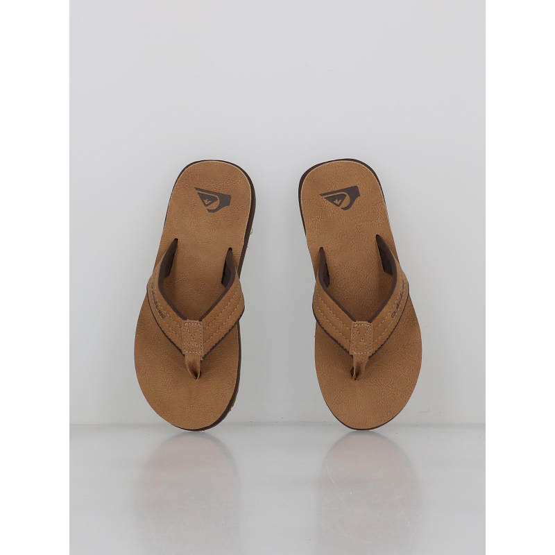 Tongs carver nubuck tan marron homme Quiksilver wimod