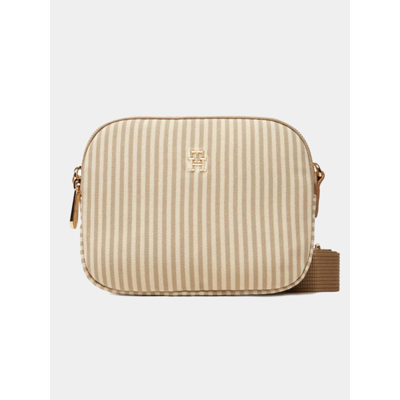 Sac bandoulière rayé poppy summer beige femme - Tommy Hilfiger