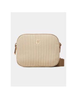 Sac bandoulière rayé poppy summer beige femme - Tommy Hilfiger