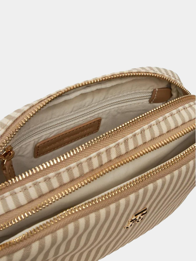 Sac bandoulière rayé poppy summer beige femme - Tommy Hilfiger