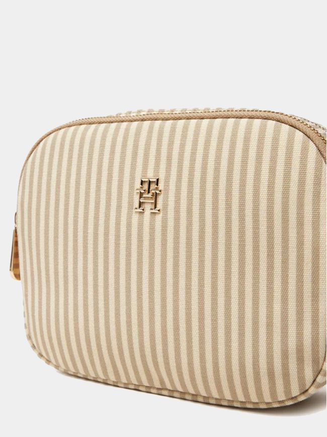 Sac bandoulière rayé poppy summer beige femme - Tommy Hilfiger