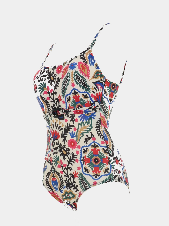 Maillot de bain 1 piece anita floral beige femme - Lagon Bleu