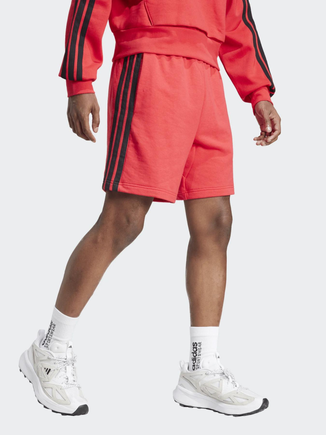 Short de sport molleton 3s rouge homme - Adidas
