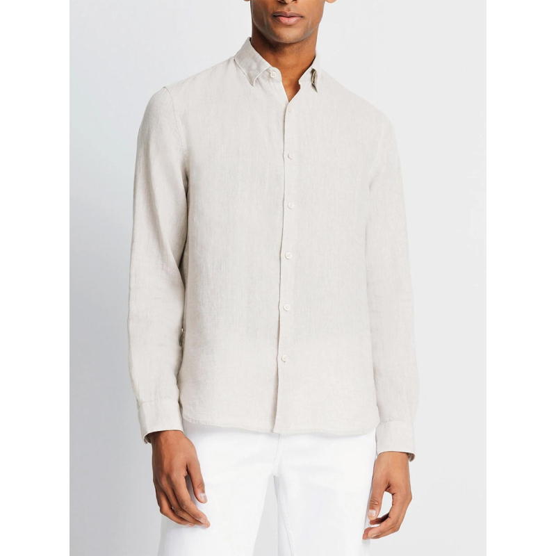 Chemise en lin kisseo casual beige homme - Izac