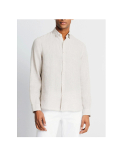 Chemise en lin kisseo casual beige homme - Izac