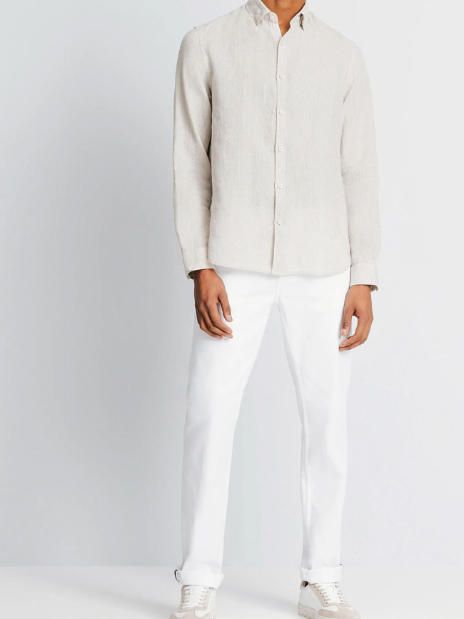 Chemise en lin kisseo casual beige homme - Izac