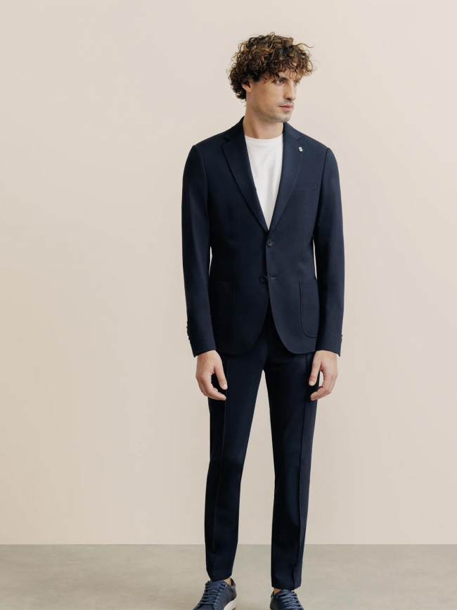 Veste en tissu armuré cross bleu marine homme - Izac