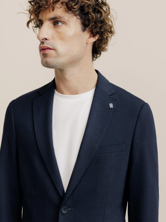 Veste en tissu armuré cross bleu marine homme - Izac