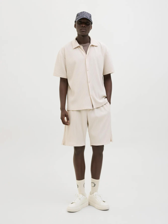 Short jogging karl interlude plissé beige homme - Jack & Jones