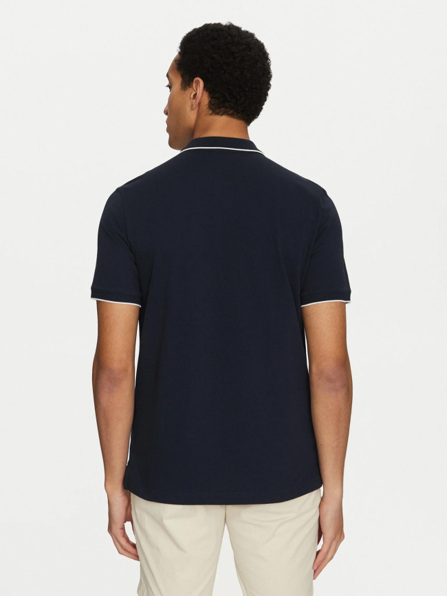 Polo stretch piqué tipping bleu marine homme - Calvin Klein