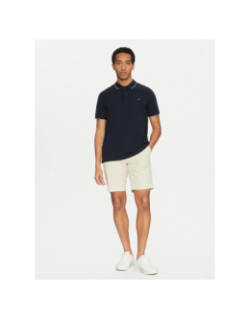Polo stretch piqué tipping bleu marine homme - Calvin Klein