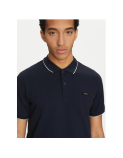Polo stretch piqué tipping bleu marine homme - Calvin Klein